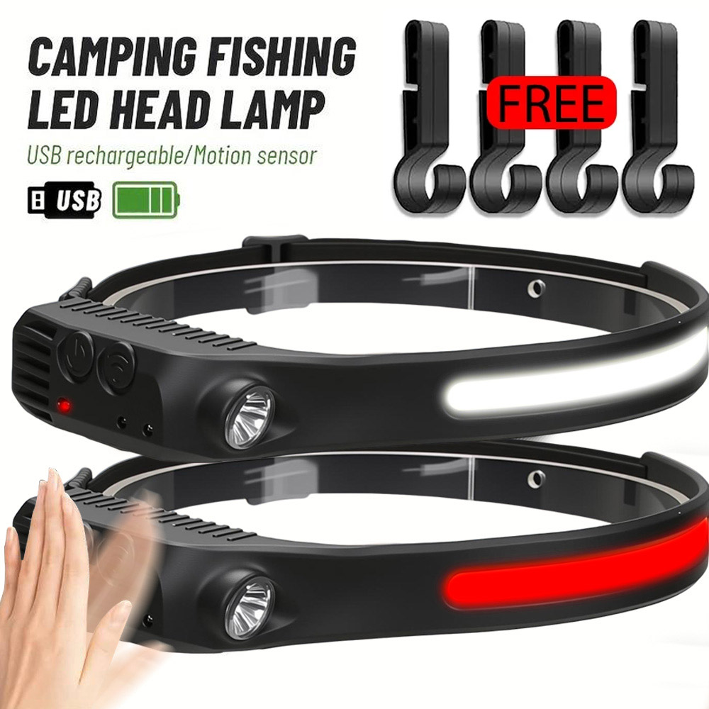 Running Headlamp - COB الاستشعار الصناعية LED كشافات قابلة