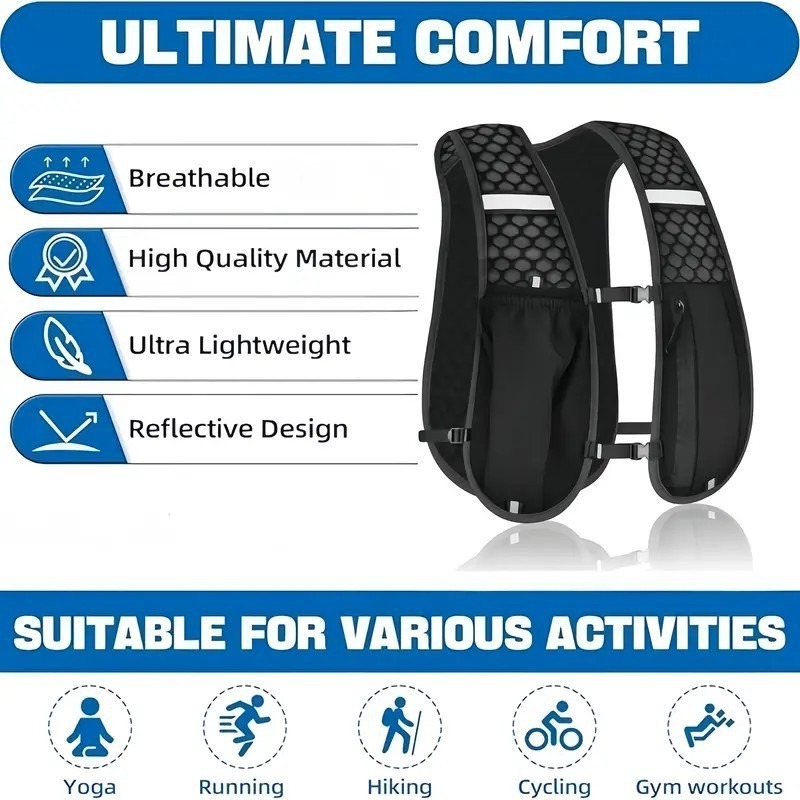1-4 قطع، سترة خفيفة الوزن للاس - مراجعة Hydration Vest وسعره